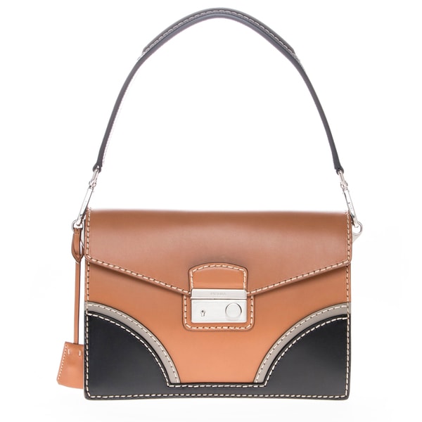 prada inspired purses - Prada Vachetta Bicolor Shoulder Bag - 17479152 - Overstock.com ...