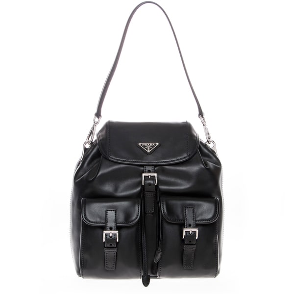 Prada Soft Calfskin Shoulder Bag - 17479153 - Overstock.com ...