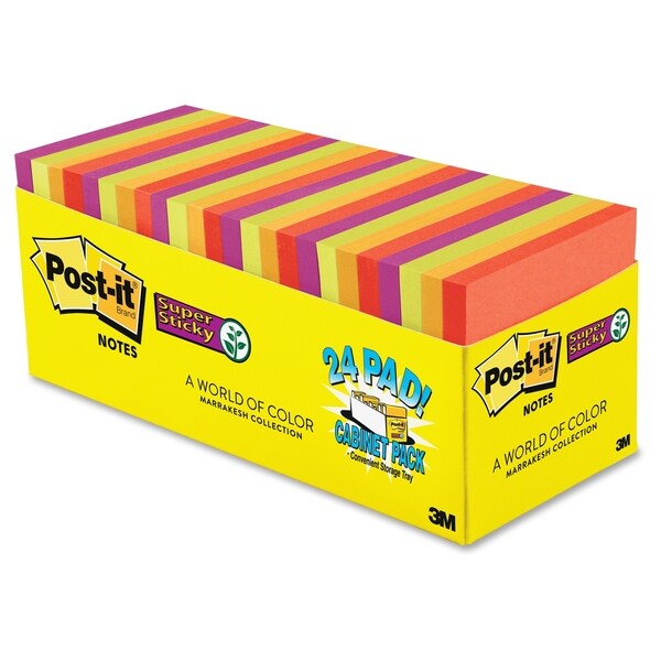 Post-it Notes Super Sticky Pads in Marrakesh Colors (Pack of 24)
