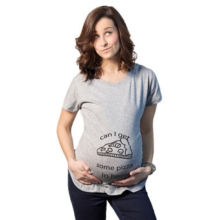 Women's Maternity Can I Get Some Pizza in Here Cotton T-shirt