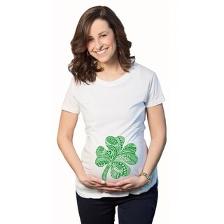 Women's Maternity Shamrock Saint Patricks Day Cotton T-shirt