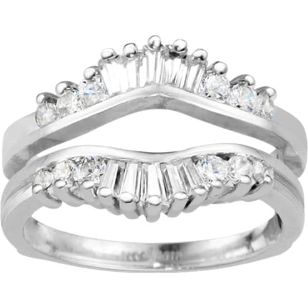 14k Gold 3/5ct TDW Diamond Classic Contour Style Ring Jacket Enhancer