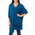 Alpaca 'Illusions of Blue' Poncho (Peru)