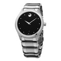 Movado Men's 0606839 'Celo' Black Dial Stainless Steel Bracelet Swiss Quartz Watch