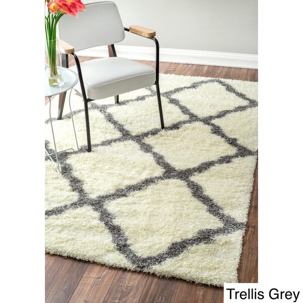 nuLOOM Moroccan Trellis Grey Shag Rug Grey Only (8' x 10') (As Is Item) nuLOOM Moroccan Trellis Grey Shag Rug Grey Only (8' x 10') (As Is Item)