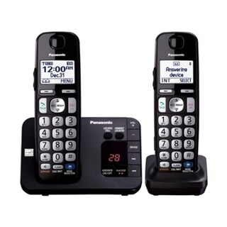 Panasonic KX-TGE232B DECT 6.0 Expandable Digital Cordless Answering System with 2 Handsets (Refurbished)