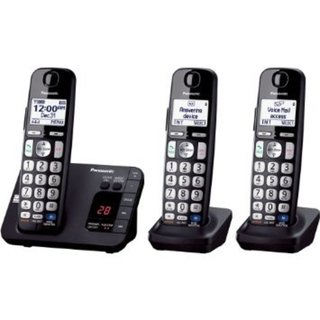 Panasonic KX-TGE233B DECT 6.0 Expandable Digital Cordless Answering System with 3 Handsets (Refurbished)