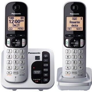 Panasonic KX-TGC222S DECT 6.0 Expandable Digital Cordless Answering System with 2 Handsets (Refurbished)