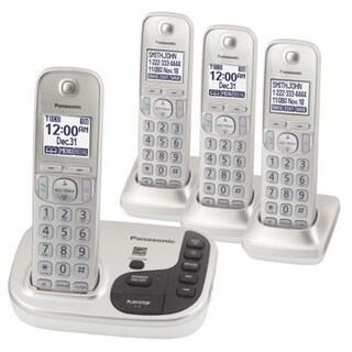Panasonic KX-TGD224N DECT 6.0 Expandable Digital Cordless Answering System with 4 Handsets (Refurbished)