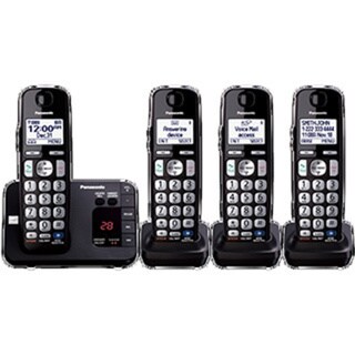 Panasonic KX-TGE234B DECT 6.0 Expandable Digital Cordless Answering System with 4 Handsets (Refurbished)