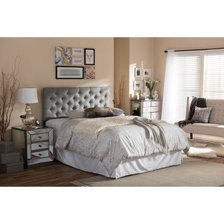 Baxton Studio Viviana Modern and Contemporary Full/Queen Size Grey Upholstered Button-tufted Headboard