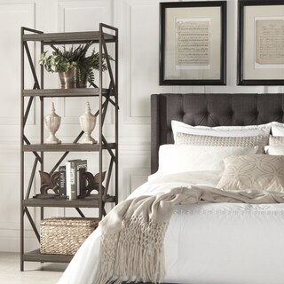 Lincoln Metal Distressed Brown Bookshelf Media Tower