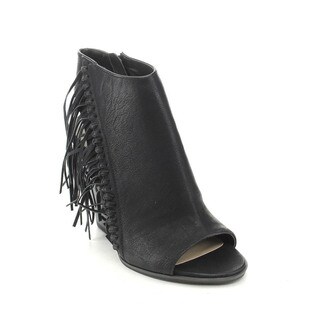 C Label Alamo-2 Women's Boho Fringe Side Zip Stacked Chunky Heel Ankle Booties