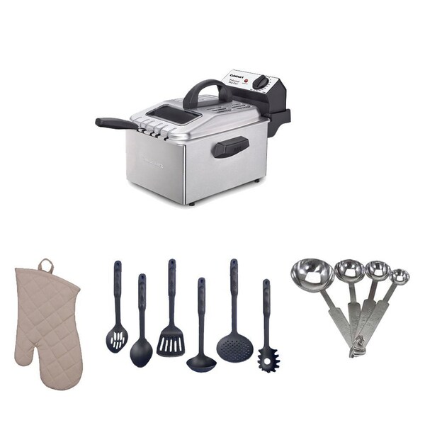 Cuisinart CPF503SA Brushed Stainless Deep Fryer Bundle 