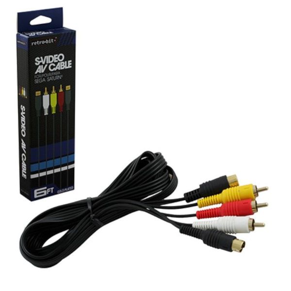 Retro-Bit 6-feet Gold-plated S-Video RCA AV Cable For Sega Saturn Retro-Bit 6-feet Gold-plated S-Video RCA AV Cable For Sega Saturn