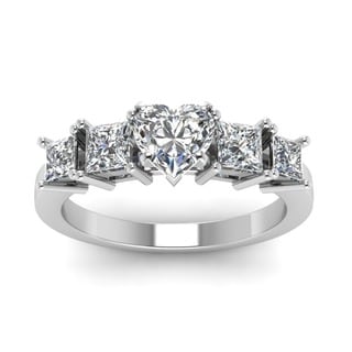 Luxurman 14k Gold 1ct TDW Diamond Heart Design Ring (G-H, VS1-VS2