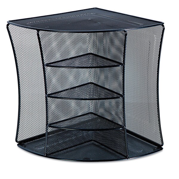 Universal One Six Compartments Black Mesh Desktop Corner Organizer