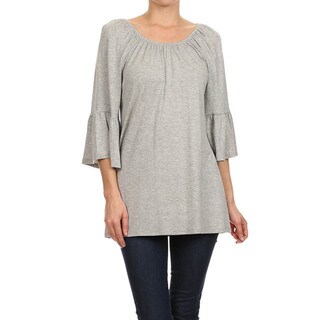 Women's Solid-colored Kimono Sleeve Tunic Top