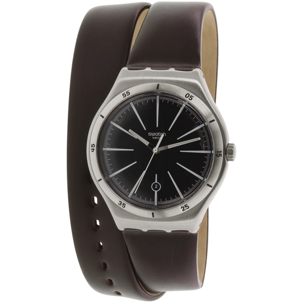 Swatch Men's YWS409 'Irony' Brown Leather Watch