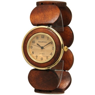 Olivia Pratt Women's 1463 Wooden Bracelet Watch