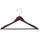 The Great American Hanger Company Walnut Finish Wooden Suit Hanger Chrome Hook (Box of 25)
