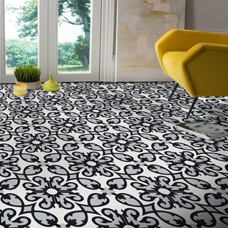 Agadir Grey and White Handmade Cement and Granite Moroccan 8-inch x 8-inch Floor and Wall Tile (Pack of 12)