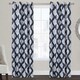 Damask Grommet Top Curtain Panel Pair