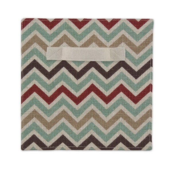 Zoom Zoom Nile Denton Storage Bin with Taupe Suede Handle