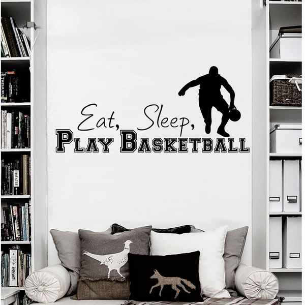 Eat Sleep Play Basketball Vinyl Sticker Wall Art