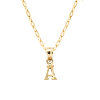 Pori 10k Yellow Gold Diamond-cut Initial Pendant Necklace