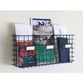 Three Compartment Mail Basket Letter Holder in Black Metal
