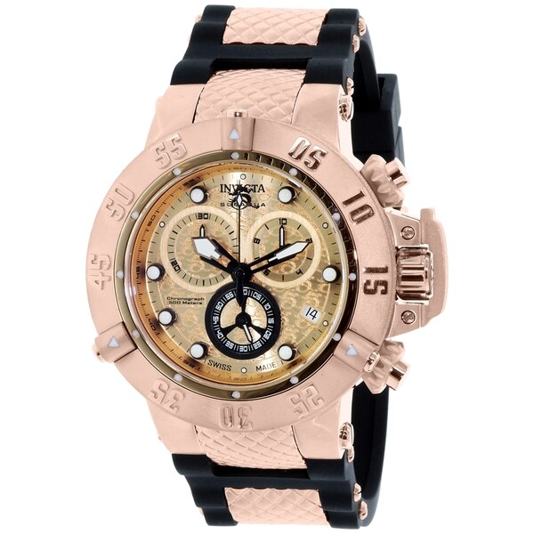Invicta Men's Subaqua 15806 Rose Gold Rubber Swiss Quartz Watch