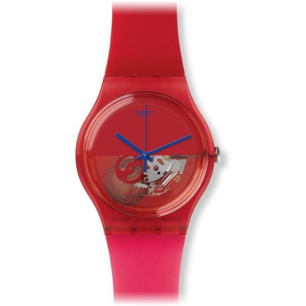 Swatch Men's Originals SUOR103 Pom Berry Silicone Swiss Quartz Watch