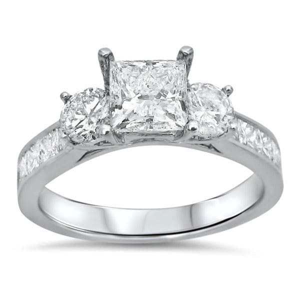 ... Princess Cut Diamond Clarity Enhanced 3 Stone Engagement Ring (G-H ... Princess Cut Diamond Clarity Enhanced 3 Stone Engagement Ring (G-H