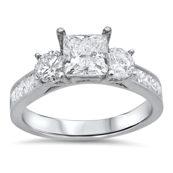 ... Princess Cut Diamond Clarity Enhanced 3 Stone Engagement Ring (G-H