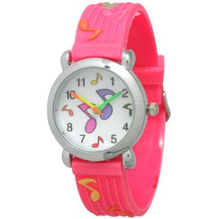 Olivia Pratt Kids' Music Note Watch with Silver Bezel