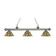 Z-Lite Riviera Antique Silver 3-light Island/Billiard Multi Colored Tiffany-finished Light