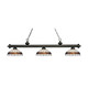 Z-Lite Riviera Golden Bronze 3-light Island/Billiard Multi Colored Tiffany-finished Light