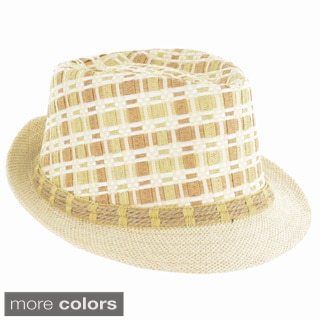 Faddism Fashion Plaid Weave Fedora Hat