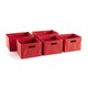 Red Storage Bins (Set of 5)