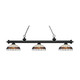 Z-Lite Riviera Matte Black 3-light Island/Billiard Multi Colored Tiffany-finished Light
