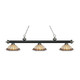 Z-Lite Rivera Matte Black & Brushed Nickel 3-light Island/Billiard Multi Colored Tiffany-finished Light