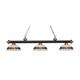 Z-Lite Rivera Matte Black & Antique Copper 3-light Island/Billiard Multi Colored Tiffany-finished Light