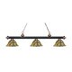 Z-Lite Rivera Matte Black & Antique Copper 3-light Island/Billiard Multi Colored Tiffany-finished Light