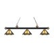 Z-Lite Rivera Matte Black & Antique Copper 3-light Island/Billiard Multi Colored Tiffany-finished Light