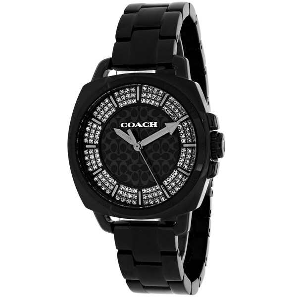 Coach Men's 14502077 'Boyfriend' Crystal Black Stainless Steel Watch