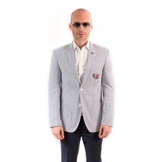 Elie Balleh Milano Italy Men's Cotton Seersucker Slim Fit Blazer