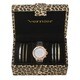 Vernier Women's Tri-tone Watch & Jewelry Bracelet Box Set