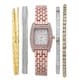 Vernier Women's Rosetone Stainless Steel V1000SET Watch and Cheetah Print Jewelry Box Set