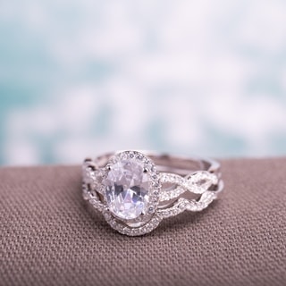 Cubic zirconia engagement rings wedding sets